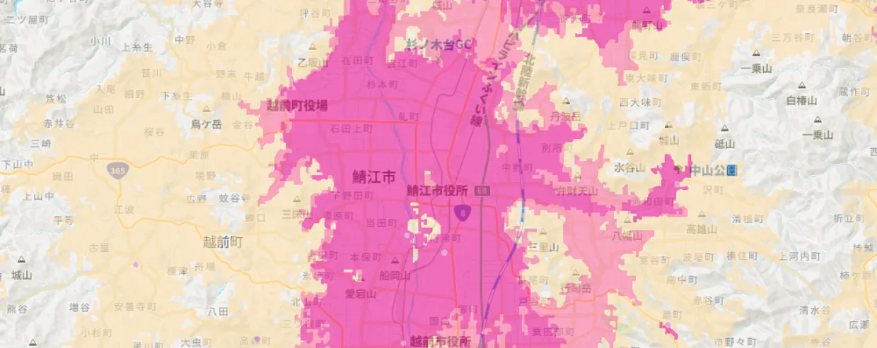 福井県鯖江市エリア