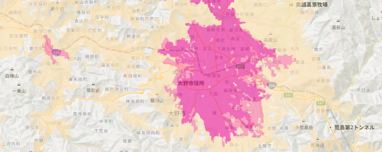 福井県大野市エリア