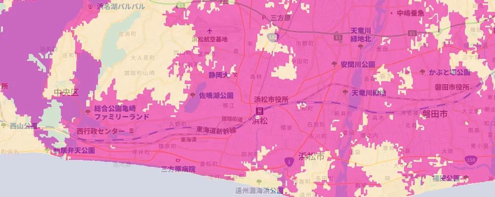 静岡県浜松市中央区エリア
