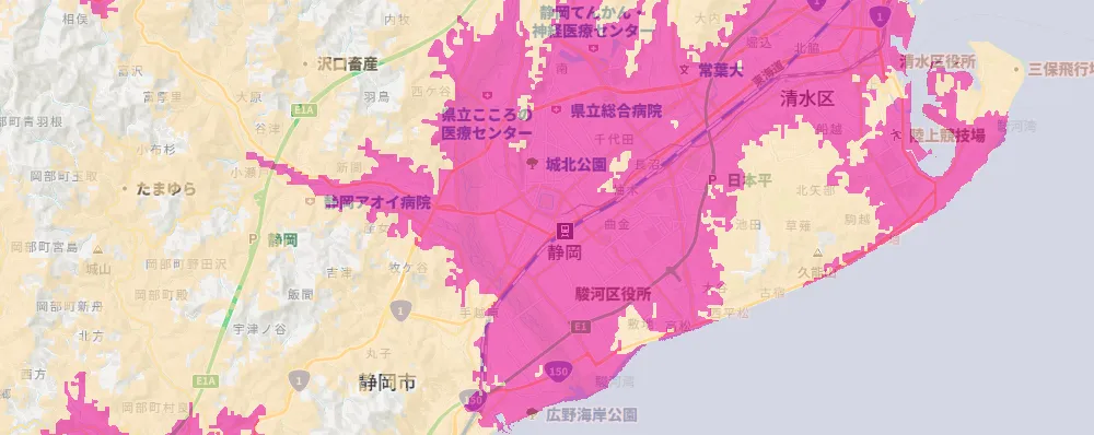 静岡県静岡市エリア